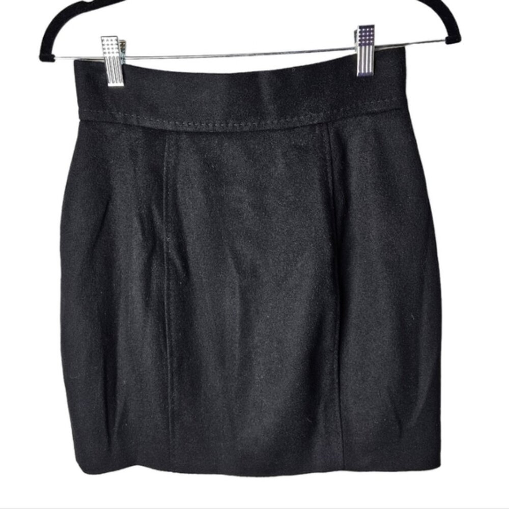 Stella McCartney black wool and cashmere blend mini skirt size 6/40